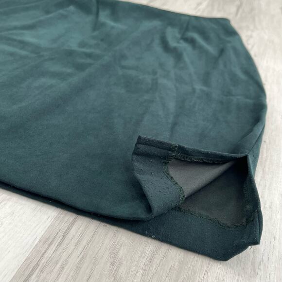 Vintage DBY Green Suede Back Zip Mini Skirt 90s Y2K 7/8 - Picture 3 of 10